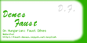 denes faust business card